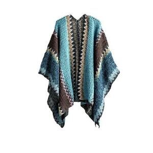 Dora cape shawl blue